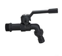 Zoegneer Solución de riego para exteriores, grifo de manguera de jardín de latón negro, salida doble, diseño anticongelante (una sola cabeza)