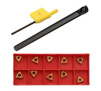 Zoegneer Soporte de herramientas de torneado de roscado SNR0008K11 Barra de mandrinar de 125 mm con 10 piezas de insertos de carburo 11IR A60 Llave T8 para torno CNC Trabajo de metal