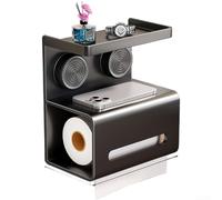Zoegneer Soporte de inodoro con ventosa montada, organizador de pañuelos de baño de múltiples capas, estante de almacenamiento de acero al carbono desmontable, no requiere taladrar, diseño compacto