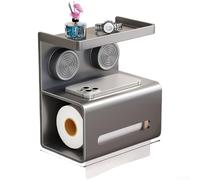 Zoegneer Soporte de inodoro con ventosa montado, organizador de pañuelos de baño de varias capas, estante de almacenamiento desmontable de acero al carbono, no requiere taladrar, diseño compacto para