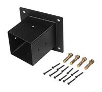 Zoegneer Soporte de pared inclinado para pérgola de techo para madera de 4 x 4, resistente a la corrosión, soporte de porche al aire libre negro (1 unidad)