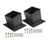 Zoegneer Soporte de pared inclinado para pérgola de techo para madera de 4 x 4, resistente a la corrosión, soporte de porche al aire libre negro (2 piezas)