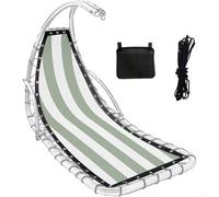 Zoegneer Tela de repuesto a rayas para asiento colgante, silla de repuesto para muebles, tela Teslin para silla colgante de textileno para patio, 64 x 197 x 23 cm (rayas verdes hierba)