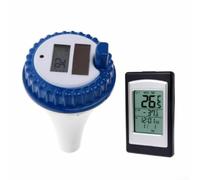 Zoegneer Termómetro flotante inalámbrico de energía solar para piscina con pantalla digital y alarma de tiempo de spa para monitoreo de temperatura del agua en interiores y exteriores, piscina