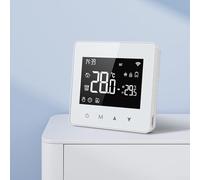 Zoegneer Termostato inteligente LCD WiFi, control remoto por aplicación y termostato de control de voz, alimentado por batería, termostato inteligente WiFi para caldera de agua y gas, color