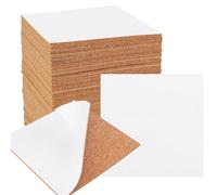 ZOENHOU 100 cuadrados de corcho autoadhesivos, posavasos cuadrados de corcho de 4 x 4 pulgadas y mini azulejos de pared para manualidades