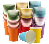 ZOENHOU 120 vasos de papel multicolor para fiestas, vasos de papel de colores de 250 ml, vasos de papel para proyectos de bricolaje, fiestas, bodas y eventos, 6 colores