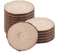 ZOENHOU 15 Discos de Madera de Pino Natural 11-12 cm, Rodajas de Madera sin Agujero para Manualidades, Decoración, Posavasos, Bodas y Navidad