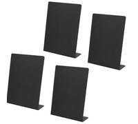 ZOENHOU 4 pizarras A5 para mesa, 210 x 152 mm, tamaño pequeño, soporte en forma de L, color negro