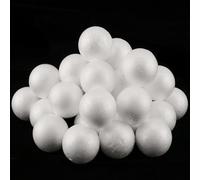 ZOENHOU 50 bolas de poliestireno blanco, diámetro aprox. 5 cm/50 mm, bolas de espuma para manualidades, pequeñas bolas de poliestireno para manualidades, modelado y decoración
