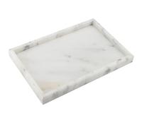 ZOENHOU Bandeja de Piedra de Mármol Natural 30 x 20 cm, Rectangular Blanca Estrellada, Almacenamiento para Tanque de Inodoro, Decorativa para Mesa de Café y Encimera