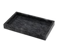 ZOENHOU Bandeja de Piedra de Mármol Natural 30 x 20 cm, Rectangular de Baño Gris Ondulado, Almacenamiento para Tanque de Inodoro, Soporte Decorativo para Mesa de Café, Encimera