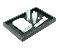 ZOENHOU Bandeja rectangular de piedra de mármol natural de 30 x 20 cm, bandeja de almacenamiento para tanque de inodoro, soporte decorativo para mesa de café, encimera de fregadero