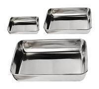 ZOENHOU Juego de 3 bandejas para hornear, bandejas grandes antiadherentes de acero inoxidable, bandeja rectangular para servir galletas, bandeja profesional para horno tostador lavavajillas