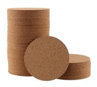 ZOENHOU Juego de 60 Posavasos Redondos de Corcho, 10 cm de diámetro y 3 mm de Grosor, Posavasos absorbentes, Posavasos de Corcho, Posavasos de Cristal para casa, Oficina, Bar, Restaurante