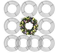 ZOENHOU Paquete de 10 Marcos de Corona de Alambre de 8 Pulgadas, 20cm Anillo de Alambre de Flor de Metal, Anillos de Corona de Alambre Redondos para Adornos, decoración de jardín, Fiesta, Verde