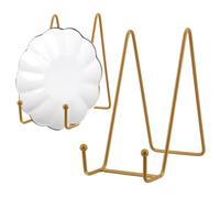 ZOENHOU Paquete de 10 soportes de placa de 6 pulgadas, soporte de metal pequeño para fotos, soporte de caballete dorado, soportes de exhibición para fotos, imágenes, placa decorativa, arte de mesa