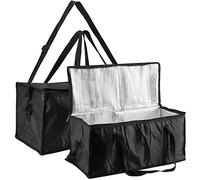 ZOENHOU Paquete de 2 Bolsas Grandes de Entrega de Alimentos Calientes de 40 L, 56 x 26 x 26 cm, Bolsa de Entrega de Alimentos Calientes con Cremallera, Bolsa de Pizza aislada para Comida fría o