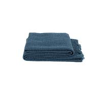 'zoeppritz since 1828' Honeybee-Plaid - Manta Suave de Lino - Manta Lisa Tejida con Flecos de Materiales Naturales, Lino, 790 Deep Pacific, 170x230cm