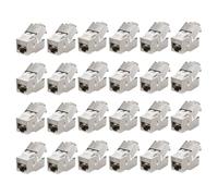 ZOERAX 24 x CAT7 Keystone RJ45 Módulo hembra - Abrazadera de corte LSA sin herramientas para cable de instalación CAT7/CAT6a/CAT6, 10 Gbps 1000 MHz, blindado STP (AWG 22-24) - para panel de conexiones