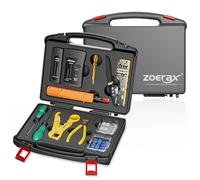 ZOERAX - Kit de herramientas de red profesional 11 en 1 RJ45, crimpadora de paso, probador RJ45, herramienta de perforación 110/88, pelador, cortador, conectores de paso Cat6 y botas