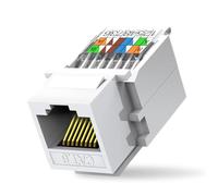 ZOERAX Paquete de 50 conectores Keystone RJ45 sin herramientas Cat6, no requiere herramientas de perforación, acoplador de módulo, blanco