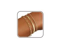 ZOERAY 3 Piezas Pulseras de Plata y Oro para Mujer Apilable Pulsera Dorada 18K Impermeable Ajustable Pulsera de Amistad Moda Joyas Regalos para Amigas Mujer y Niñas