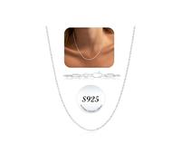 ZOERAY Cadena Plata Mujer Collar Plata de Ley 925 Sin Colgante 1,5/2/3mm Ancho Gargantilla Plata Largos Collares de Cuerda Joyería Regalos Originales Navidad Cumpleaños para Mujer 40/45/50/55CM