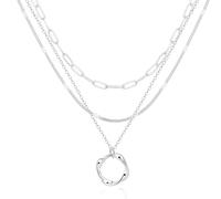 ZOERAY Collar Mujer Cadena Plata Oro para Mujer Multicapa Collares Collar Dorado 18K en Colgantes de Moneda Gargantilla Dorada Cadenas de Plata Apilable Regalo Joyas de Mujeres