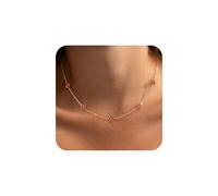 ZOERAY Collar Mujer Dorado 18K con Piedras Naturales Collar Oro Piedra de Nacimiento Colgante Collars Cadena de Trébol de Cuatro Hojas Circonita CúBica Regalos Originales Joyería Personalizada Niñas