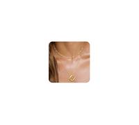 ZOERAY Collares con inicial para mujer, collar de letras de burbujas de globo, cadena de clip de papel en capas delicadas, colgante del alfabeto, nombre hinchado, gargantilla personalizada, regalo de