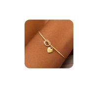 ZOERAY Pulsera Mujer Plata Oro Impermeable 18K Dorado Pulsera Personalizada Amor Corazón Nudo con Letras A-Z Colgante Ajustable Pulseras para Parejas Amistad Joyería Regalos Mujeres Niñas Freundin