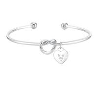 ZOERAY Pulsera Mujer Plata Oro Impermeable 18K Dorado Pulsera Personalizada Amor Corazón Nudo con Letras A-Z Colgante Ajustable Pulseras para Parejas Amistad Joyería Regalos Mujeres Niñas Freundin