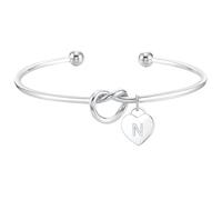 ZOERAY Pulsera Mujer Plata Oro Impermeable 18K Dorado Pulsera Personalizada Amor Corazón Nudo con Letras A-Z Colgante Ajustable Pulseras para Parejas Amistad Joyería Regalos Mujeres Niñas Freundin
