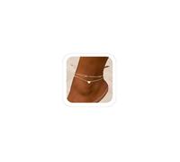 ZOERAY Tobillera de Plata 925 Para Mujer Tobilleras Bañada en Oro 18K Bohemias Ajustable con Capas de Corazón Pulsera Tobillera con Cuentas Impermeables Joyería Regalos de Playa Para Mujer Niñas