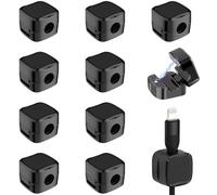 zoerbufan 10 Piezas Clips de Cable, Soporte de Cable Multifunción, Organizador de Cable con Autoadhesivo Fuerte, Organizador Magnético de Cables para Cable de Carga, Computadora, Mouse, Teclado