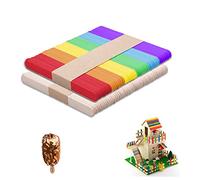 zoerbufan 100 Piezas Palos de Madera, Palos de Helado, Natural DIY Artesanías, Diseños Creativos (50 Colores de Madera + 50 Colores Mixtos)