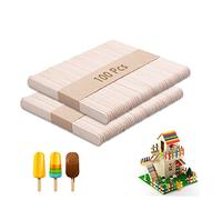 zoerbufan 100 Piezas Palos de Madera, Palos de Helado, Natural DIY Artesanías, Diseños Creativos (Colores de Madera)