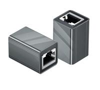 zoerbufan 2 Piezas Adaptador RJ45 10 Gigabit, LAN Cable de Extensión Ethernet Adaptador Conector, Conector RJ45 Hembra a Hembra para Cat8, Cat7, Cat6, Cat5, Cat5e PoE RJ45 Socket