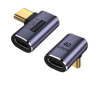 zoerbufan 2 Piezas Adaptador USB C de 90 Grados, Conector USB C Macho a USB 4 Hembra, PD100W de Carga rápida y 8K@60Hz 40Gbit para Steam Deck, Switch, MacBook Pro/Air, Tableta, Teléfono(L+F)