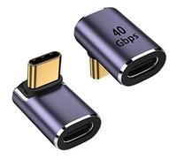 zoerbufan 2 Piezas Adaptador USB C de 90 Grados, Conector USB C Macho a USB 4 Hembra, PD100W de Carga rápida y 8K@60Hz 40Gbit para Steam Deck, Switch, MacBook Pro/Air, Tableta, Teléfono(F)