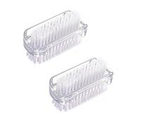 zoerbufan 2 Piezas Cepillo Uñas Manos de Doble Cara, Handle Grip Nail Brush, Nail Brush para Limpieza de Dedos y Uñas Manicura de Fregado(Transparente)