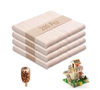 zoerbufan 200 Piezas Palos de Madera, Palos de Helado para Natural DIY Artesanías, Diseños Creativos (Colores de Madera)