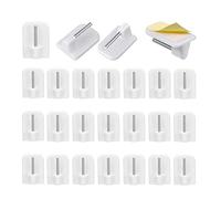 zoerbufan 24 x Gancho de Barra de Cortina Autoadhesivo, Barra Cortina Adhesiva, Sin Taladro para Cortinas Ventanas Percha Visillos Baño Cocina, Gancho de Ventana con Punta Pegajosa