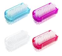 zoerbufan 4 Piezas Cepillo Uñas Manos de Doble Cara, Handle Grip Nail Brush, Nail Brush para Limpieza de Dedos y Uñas Manicura de Fregado(4 Color)