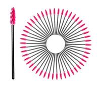 zoerbufan Desechables Cepillos de Pestañas 50 unids,Rimel Cepillos,Cepillos de Cejas,Brocha de Pestañas para Extensiones de Pestañas(Rosa roja)