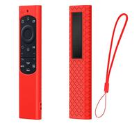 zoerbufan Funda para Samsung Solar 2022 BN59 Serie Control Remoto, Antideslizante Funda Silicona Compatible con Samsung Mando TV QLED 2021 Solar Remote con Cordón (Rojo)