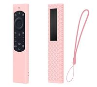 zoerbufan Funda para Samsung Solar 2022 BN59 Serie Control Remoto, Antideslizante Funda Silicona Compatible con Samsung Mando TV QLED 2021 Solar Remote con Cordón (Rosa)
