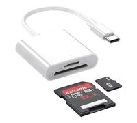 zoerbufan Lector de Tarjetas SD USB C, Adaptador de Tarjeta de Memoria de fotografía para iPhone 15/16/iPad/MacBook/Mac/Cámara, SD Card Reader con 2 Ranuras, Play and Plug