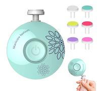 zoerbufan Lima de Uñas para Bebés, Cortaúñas Eléctrico para Bebés,6 en 1 Cortaúñas Eléctrico para Niños con 6 cabezales de lijado intercambiables (Verde)